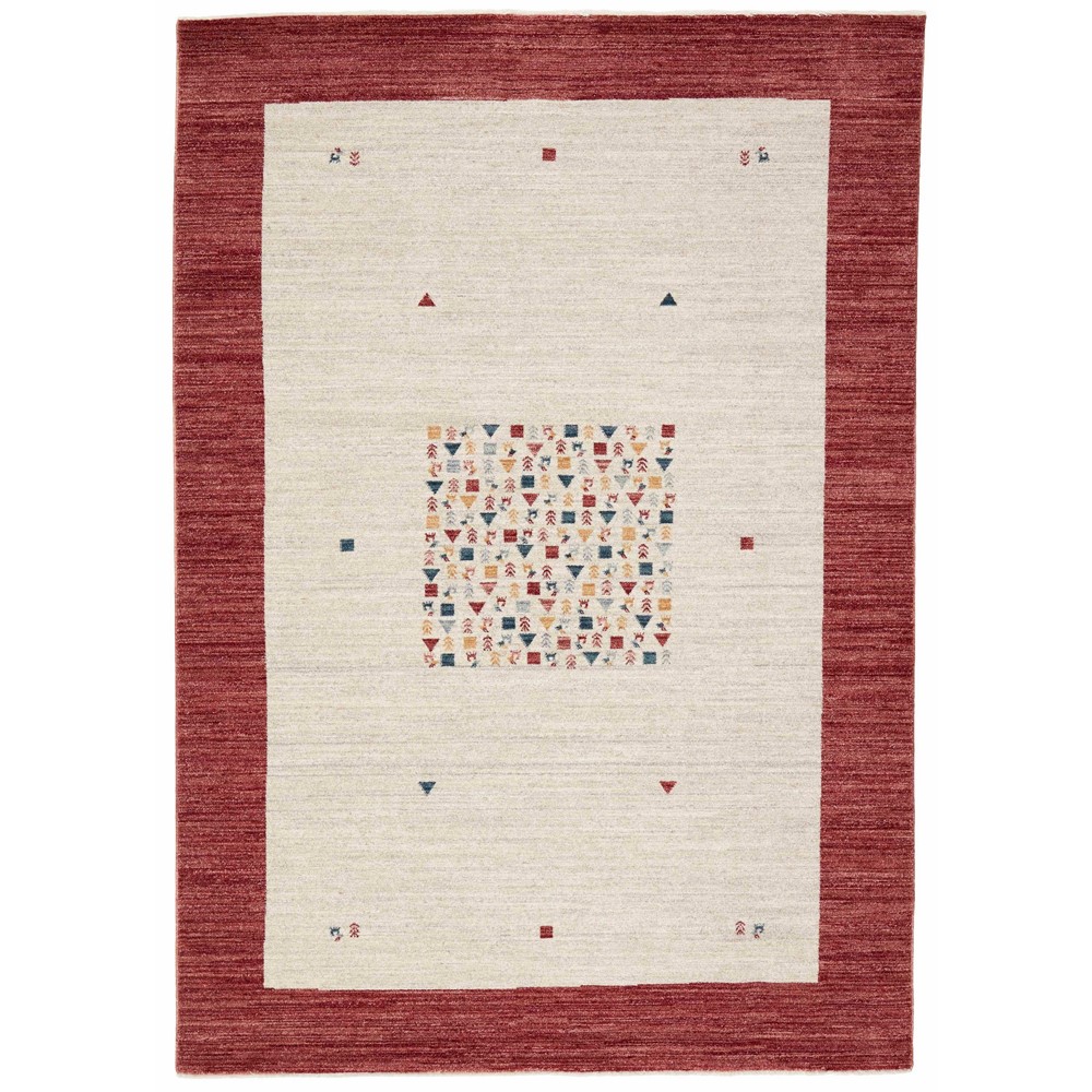 Gabbeh Persian Geometric 8441B NMI41 Rug in Red Multi